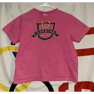 Vintage Osh Kosh B'gosh T Shirt Kids Medium Pink Girls Made in USA Short Sleeve